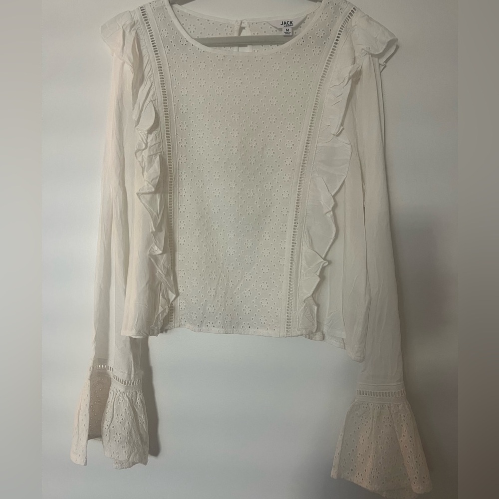 White Ruffle Top